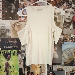 White Cut-out shirt